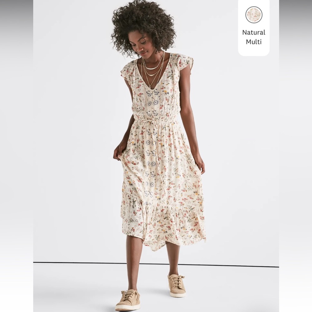 Lucky Brand Pink Floral Felice High-low Midi Dress (size S) - Picture 2 of 12